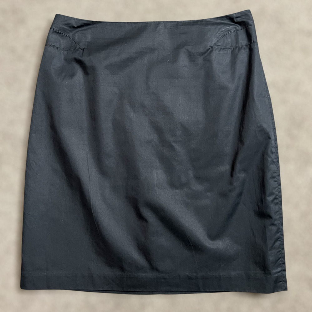 Helmut Lang Virgin Wool Skirt 6 Black Mini Straight Designer Work Versatile Chic